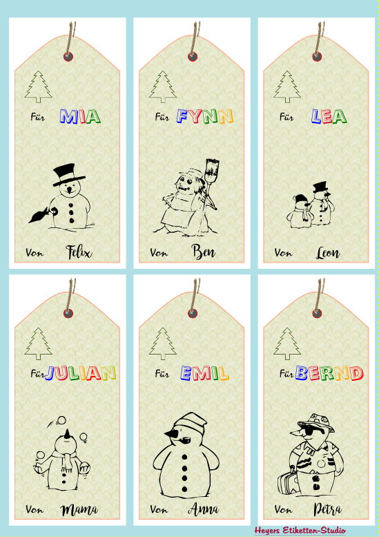 Christmas Tags printed by my own