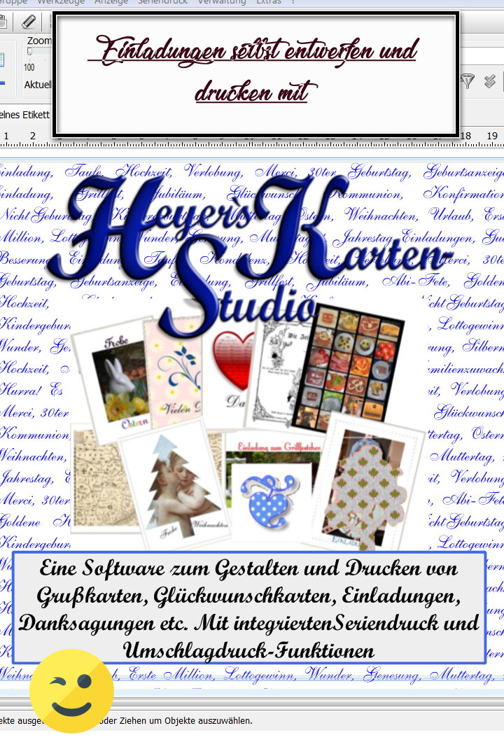 Beste Software für Einladungen: Heyers Karten-Studio